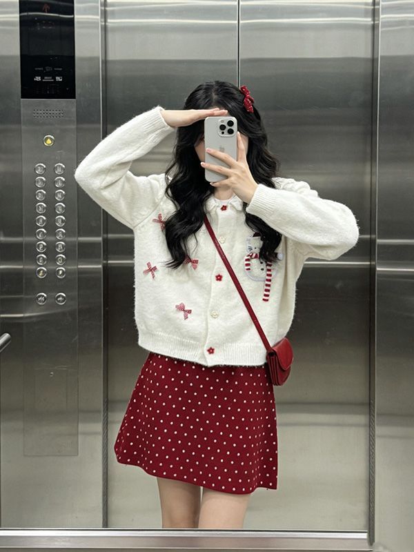 12032 Scarf & Long Sleeve Sweater Set – Soft Knit Two-Piece Outfit