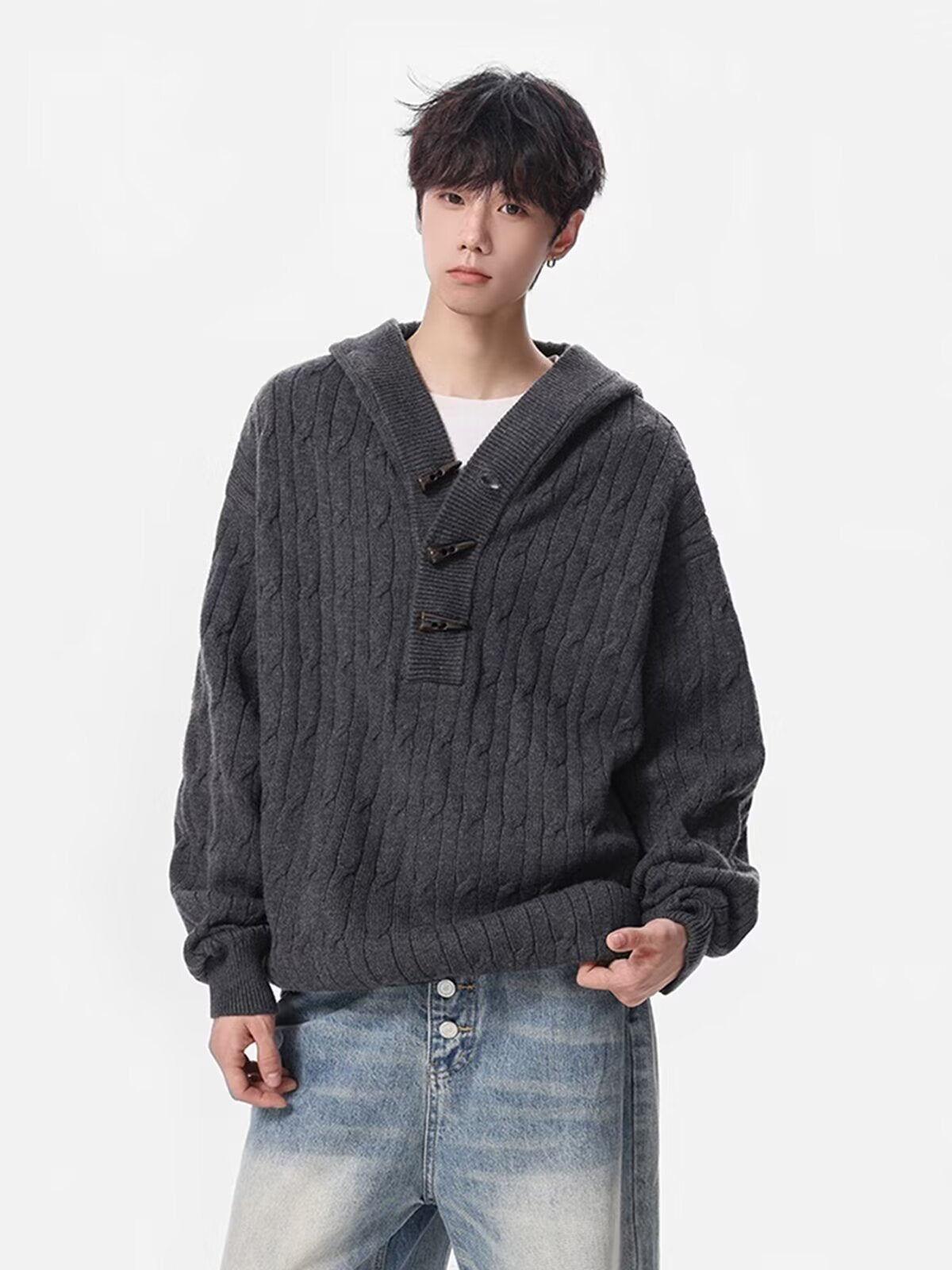 12028 Knitted Cardigan Sweater Jacket