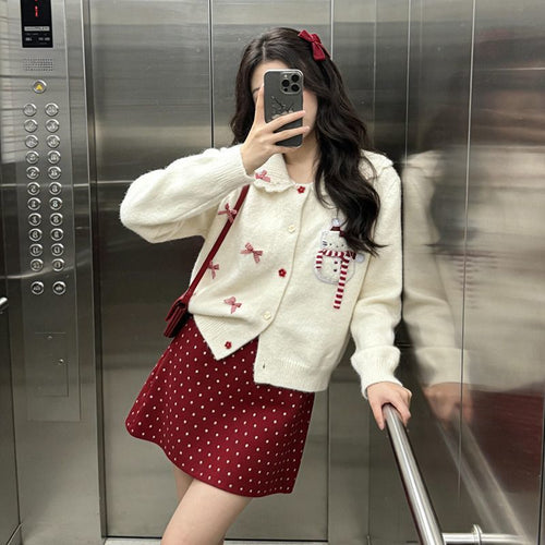 12032 Scarf & Long Sleeve Sweater Set – Soft Knit Two-Piece Outfit