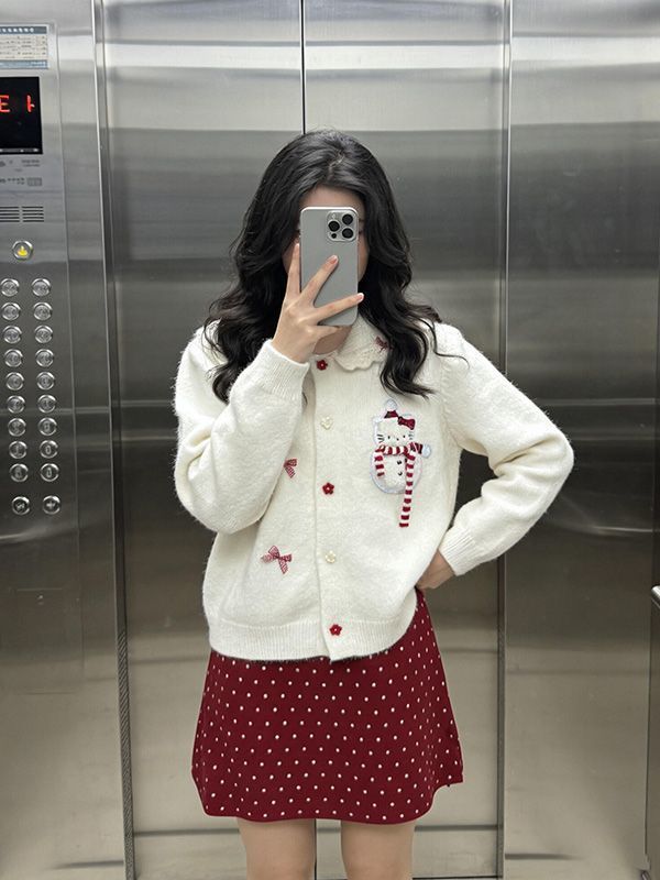 12032 Scarf & Long Sleeve Sweater Set – Soft Knit Two-Piece Outfit