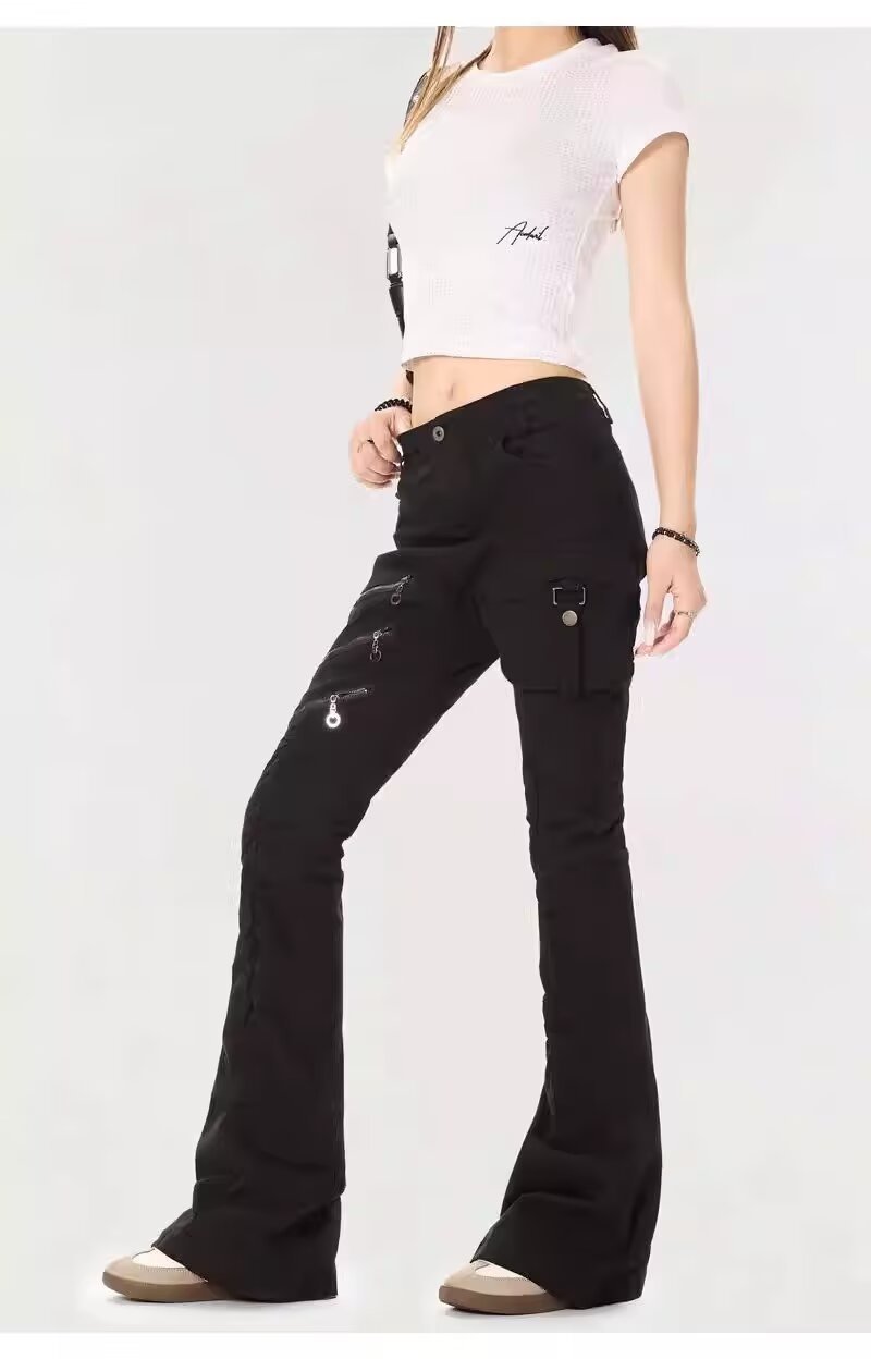 Women’s Black Denim Jeans – Classic Long Pants（Style 54751 ）