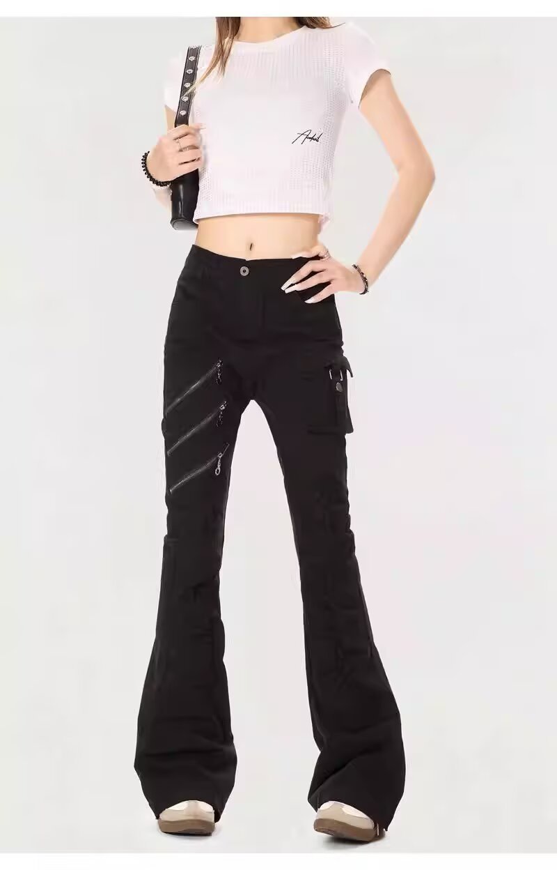 Women’s Black Denim Jeans – Classic Long Pants（Style 54751 ）