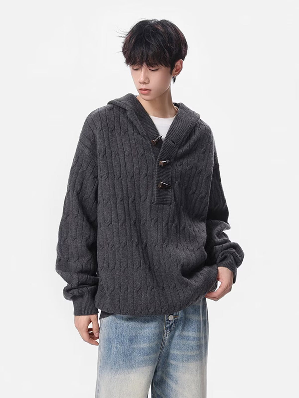 12028 Knitted Cardigan Sweater Jacket