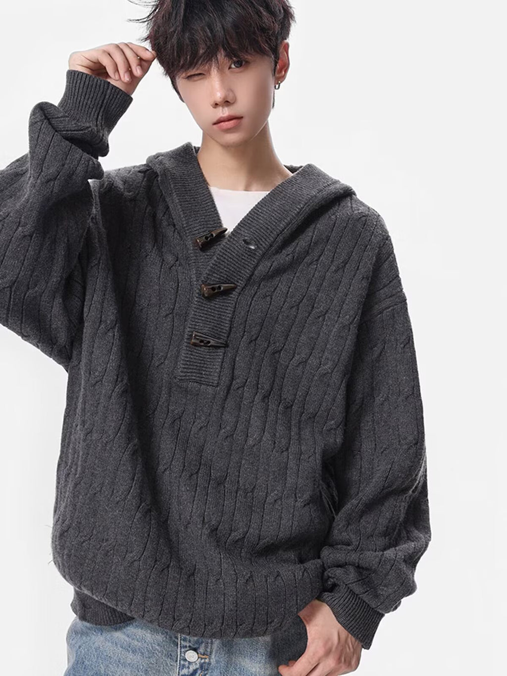 12028 Knitted Cardigan Sweater Jacket