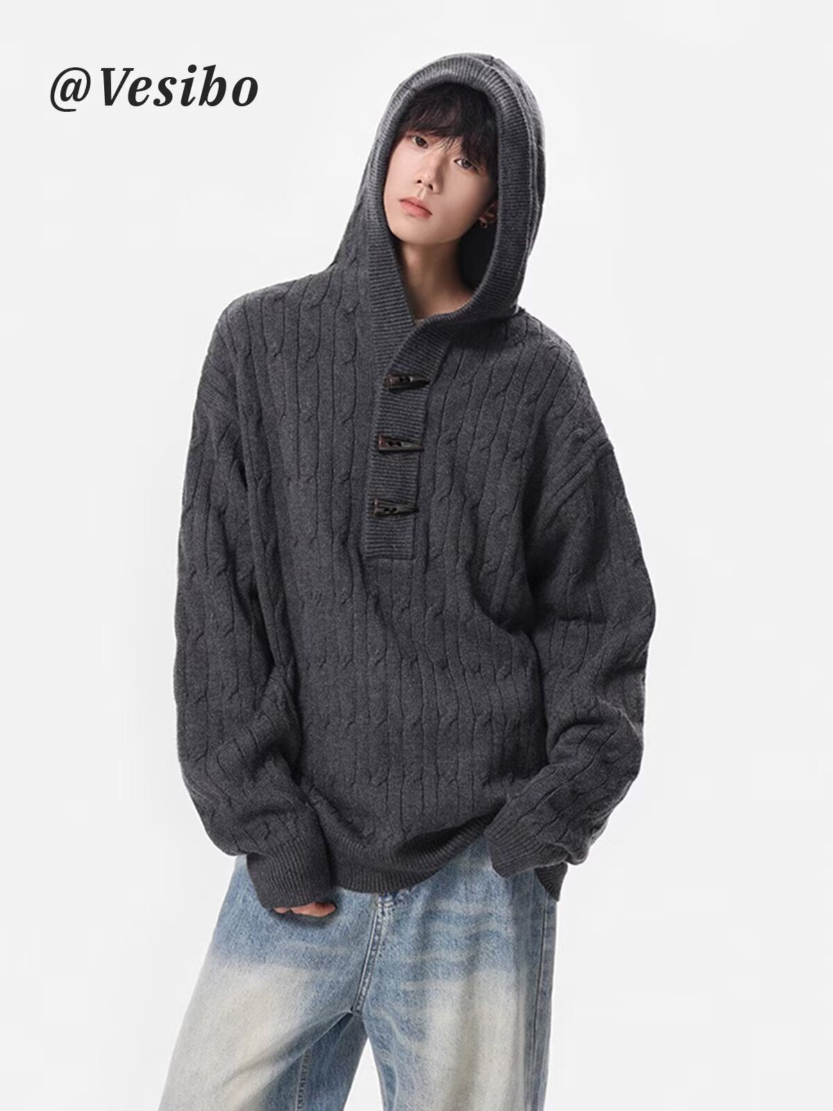 12028 Knitted Cardigan Sweater Jacket