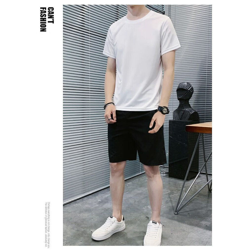 Men's Quick Dry Sports Set – Breathable Ice Silk T-Shirt & Shorts Running Training Outfit